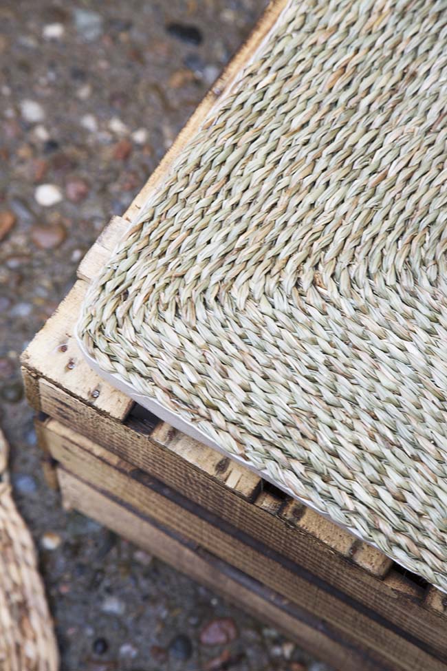 ideas fáciles de reciclaje, palets, alfombras fibras